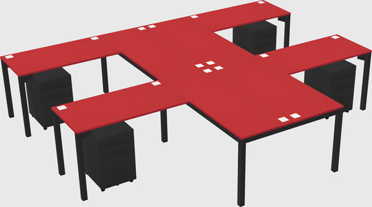 Shared l-shaped desk