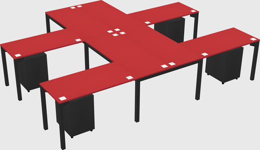 Shared l-shaped desk