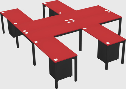 Shared l-shaped desk