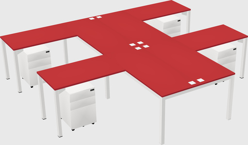 Shared l-shaped desk