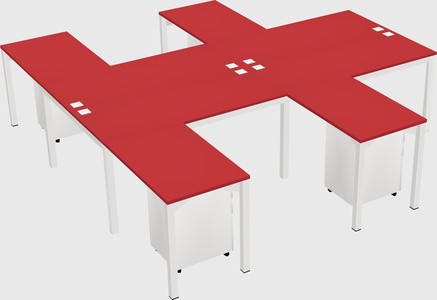Shared l-shaped desk
