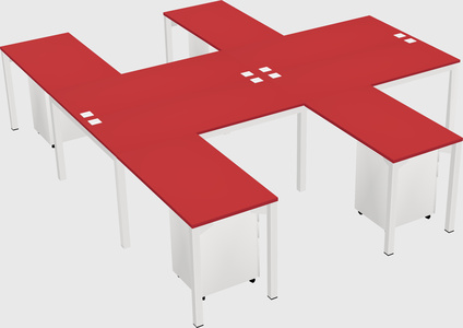 Shared l-shaped desk