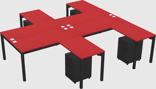 Shared l-shaped desk
