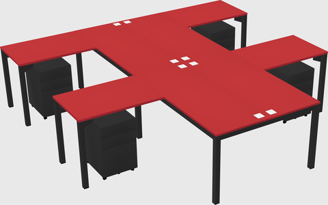 Shared l-shaped desk