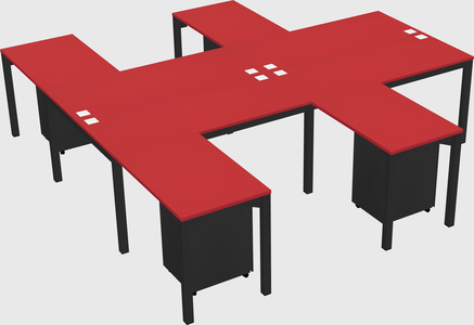 Shared l-shaped desk