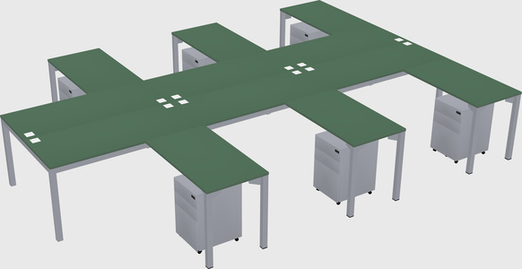Shared l-shaped desk