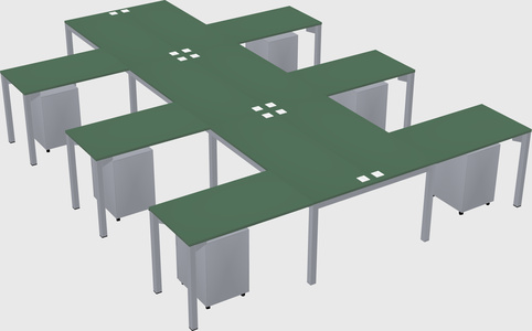 Shared l-shaped desk