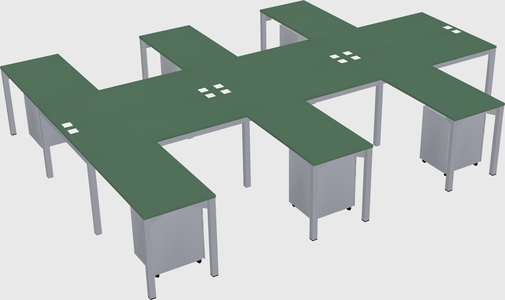 Shared l-shaped desk