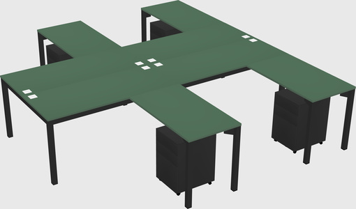 Shared l-shaped desk