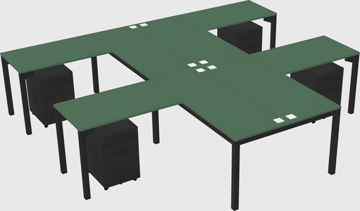 Shared l-shaped desk