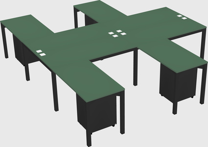 Shared l-shaped desk
