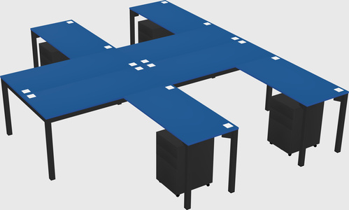 Shared l-shaped desk