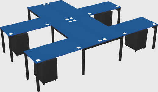 Shared l-shaped desk