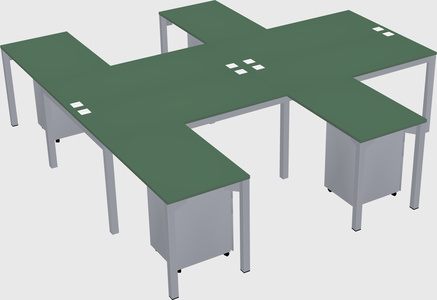Shared l-shaped desk