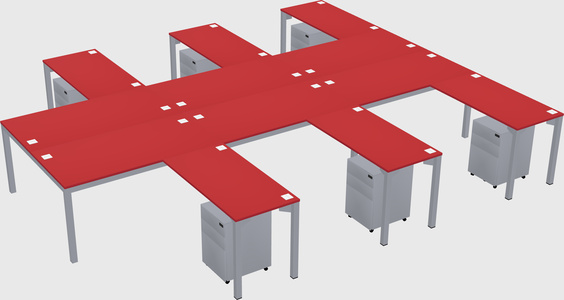 Shared l-shaped desk