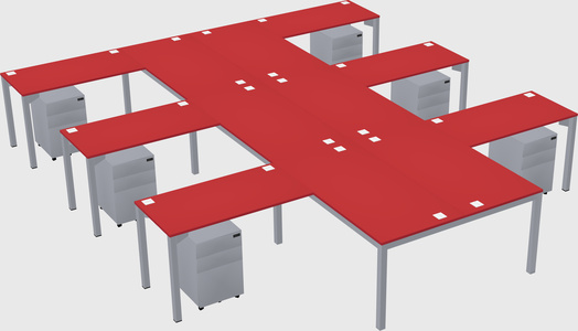 Shared l-shaped desk