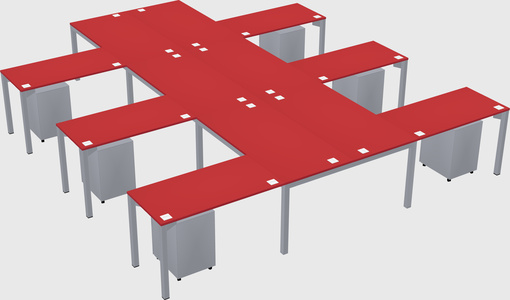 Shared l-shaped desk