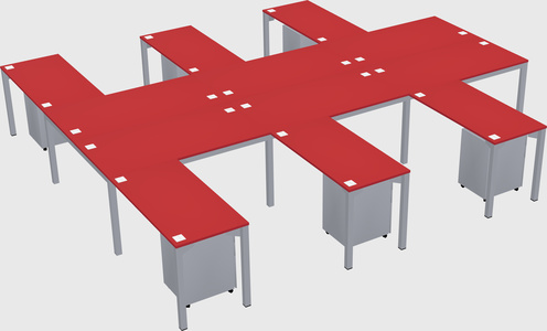 Shared l-shaped desk