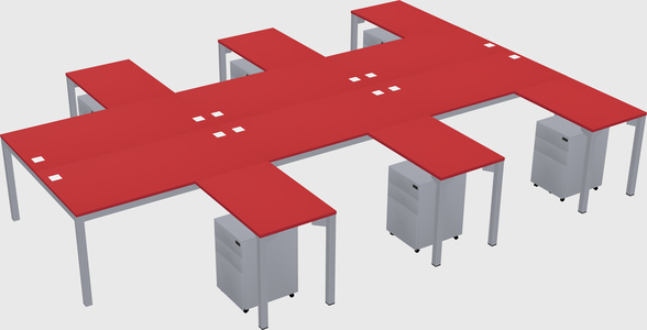 Shared l-shaped desk