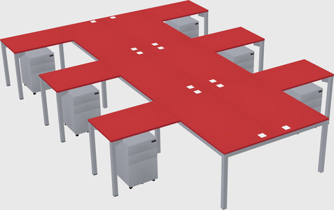 Shared l-shaped desk