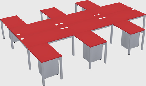 Shared l-shaped desk