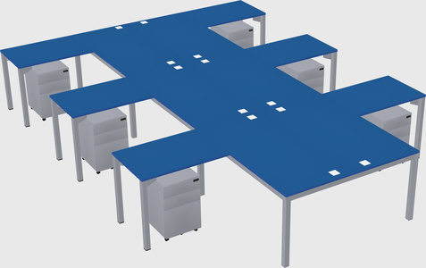 Shared l-shaped desk