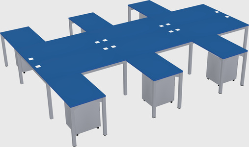 Shared l-shaped desk