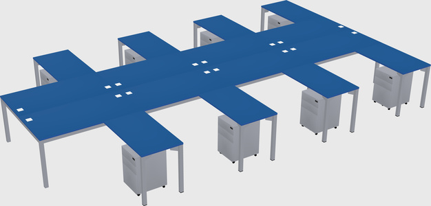 Shared l-shaped desk