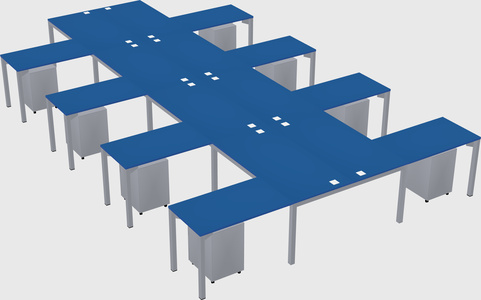 Shared l-shaped desk