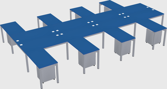 Shared l-shaped desk
