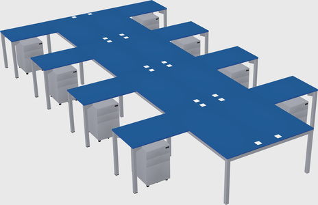 Shared l-shaped desk