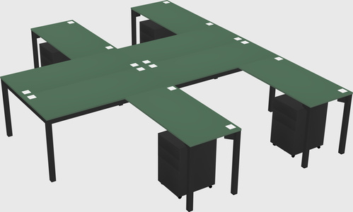 Shared l-shaped desk