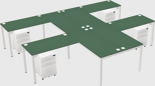 Shared l-shaped desk