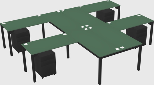 Shared l-shaped desk
