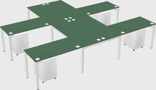 Shared l-shaped desk