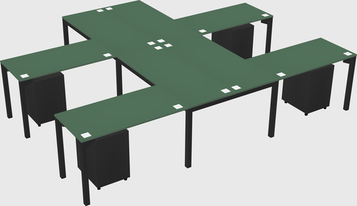 Shared l-shaped desk