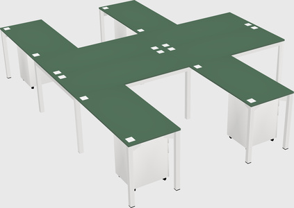 Shared l-shaped desk