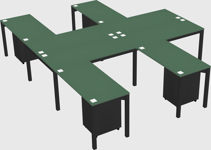 Shared l-shaped desk