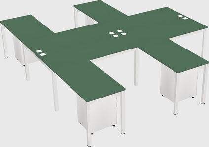 Shared l-shaped desk
