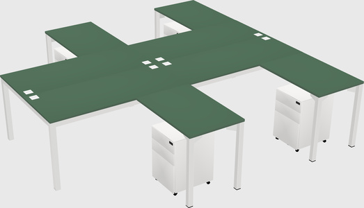 Shared l-shaped desk
