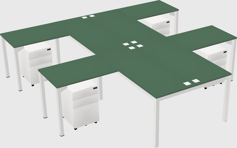 Shared l-shaped desk