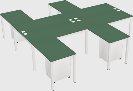 Shared l-shaped desk