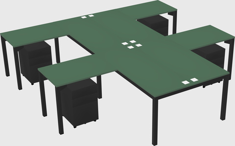 Shared l-shaped desk