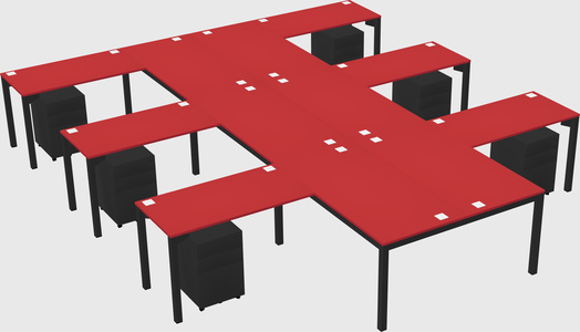 Shared l-shaped desk