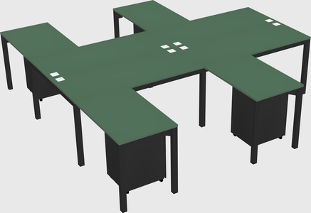 Shared l-shaped desk