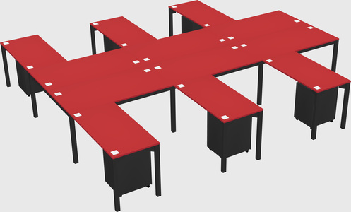 Shared l-shaped desk