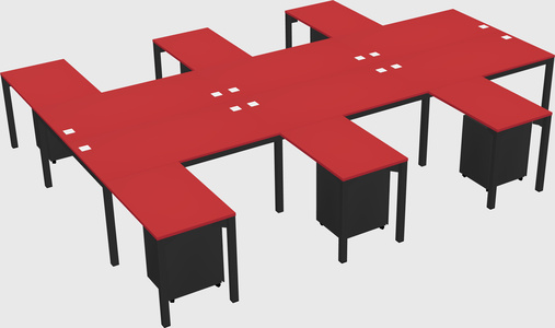 Shared l-shaped desk