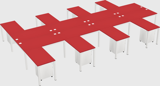 Shared l-shaped desk
