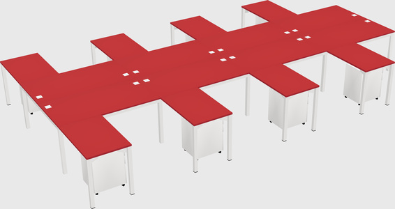 Shared l-shaped desk