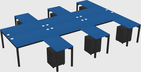 Shared l-shaped desk